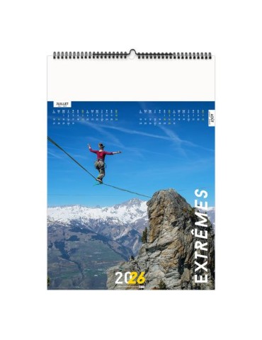 EXTRÊMES 2026 - 6 FEUILLETS - RELIURE BAGUETTE - MARQUAGE 1 COULEUR nombre de pages : 12 pages livraison express 24h 48h