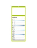 PLAQUE 1 VUE SIMPLE VERTE 2026 BLOC ET DOS CARTON AGRAFES SANS MARQUAGE