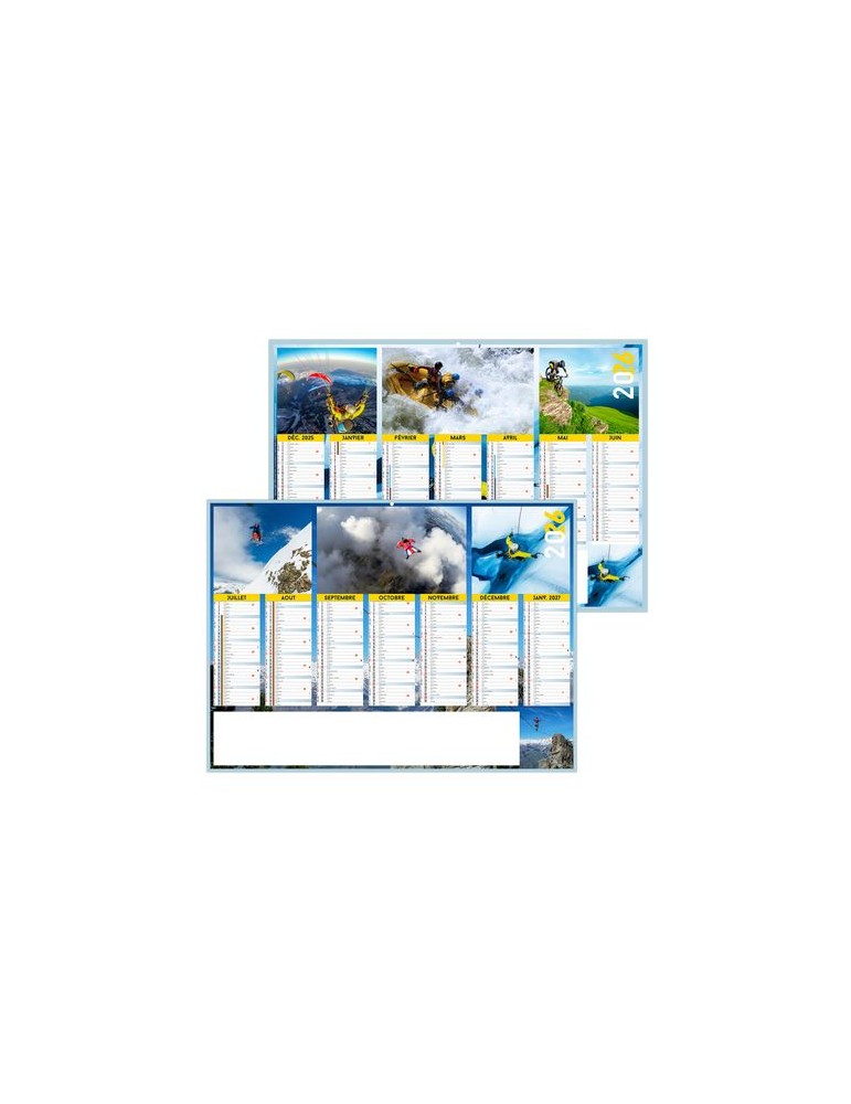 ADRENALINE 2026 - MIDI 430 x 335 mm - LEGER 400G - SANS MARQUAGE - 1 TROU EN TETE