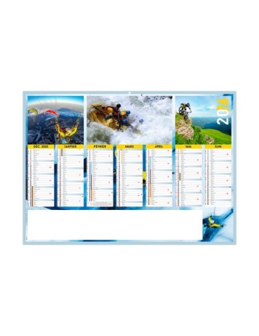ADRENALINE 2026 - MIDI 430 x 335 mm - LEGER 400G - SANS MARQUAGE - 1 TROU EN TETE livraison express 24h 48h