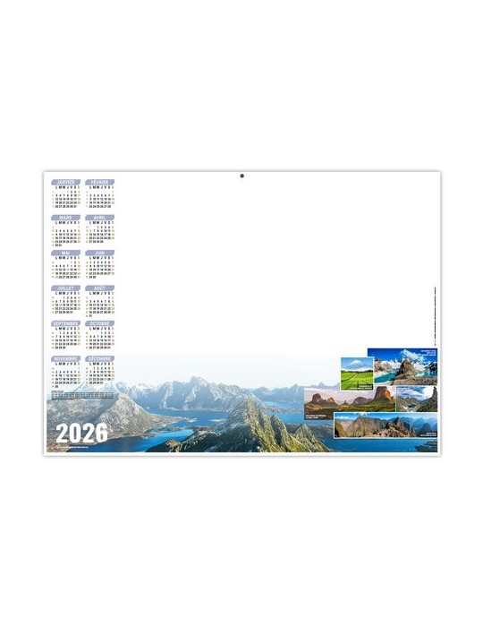 PLANNING MONDIAL 2026 - XXL 700X500 MM LEGER 400G - RECTO SEUL - SANS MARQUAGE