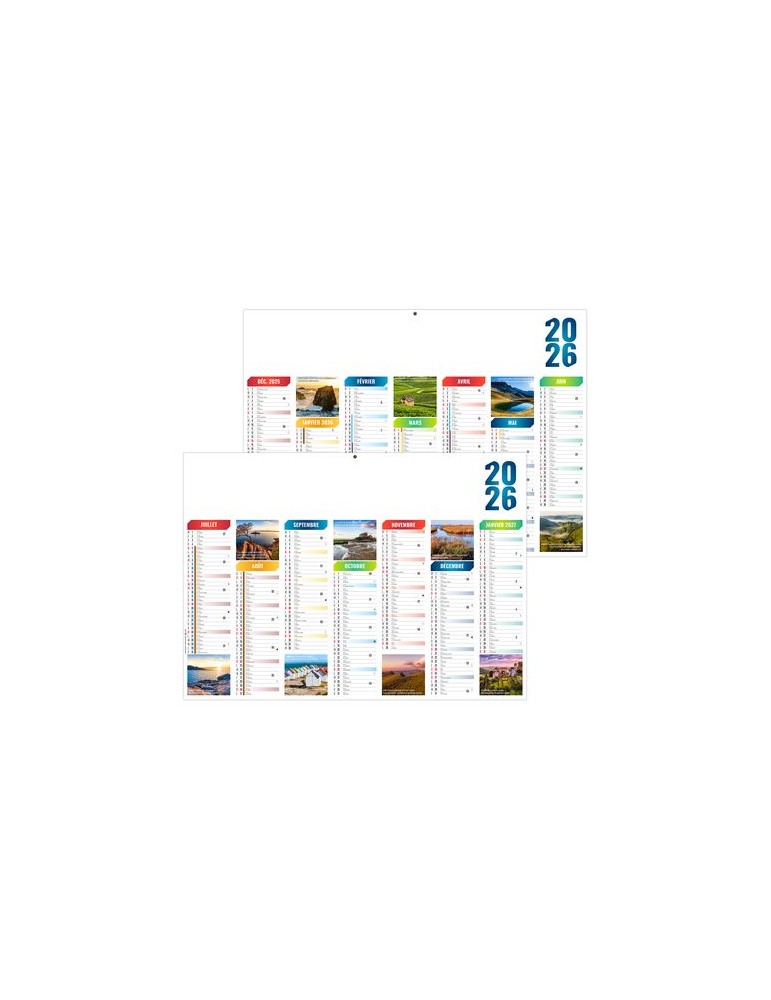 EMILIEN 2026 - MIDI 430 x 335 mm - LEGER 400G - SANS MARQUAGE - 1 TROU EN TETE