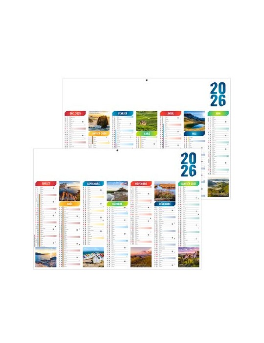 EMILIEN 2026 - MIDI 430 x 335 mm - LEGER 400G - SANS MARQUAGE - 1 TROU EN TETE