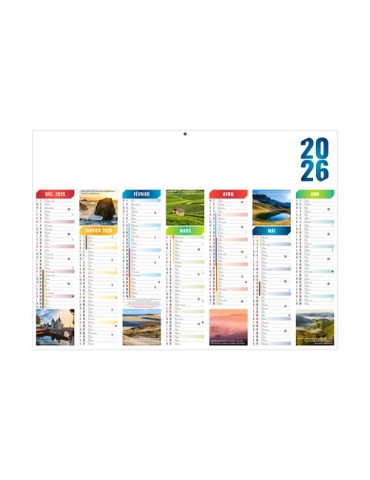 EMILIEN 2026 - MIDI 430 x 335 mm - LEGER 400G - SANS MARQUAGE - 1 TROU EN TETE livraison express 24h 48h
