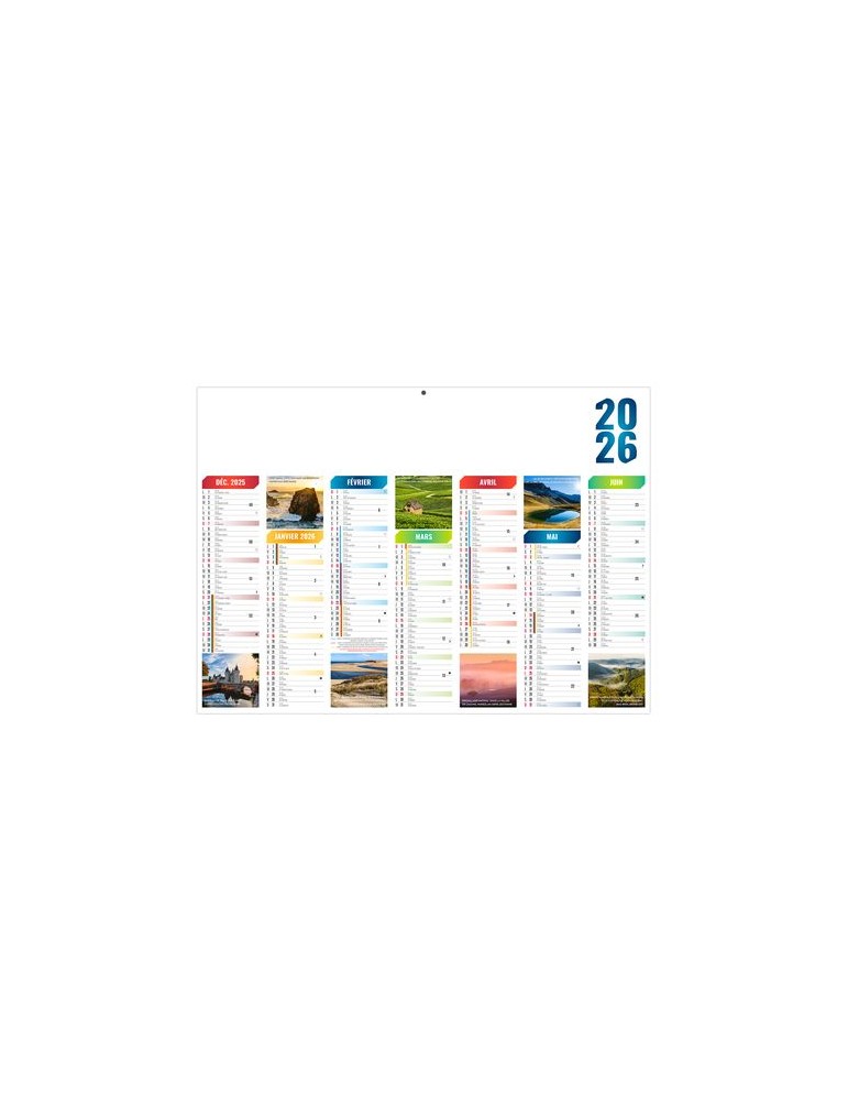 EMILIEN 2026 - MIDI 430 x 335 mm - LEGER 400G - SANS MARQUAGE - 1 TROU EN TETE