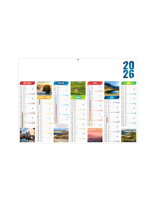 EMILIEN 2026 - MIDI 430 x 335 mm - LEGER 400G - SANS MARQUAGE - 1 TROU EN TETE