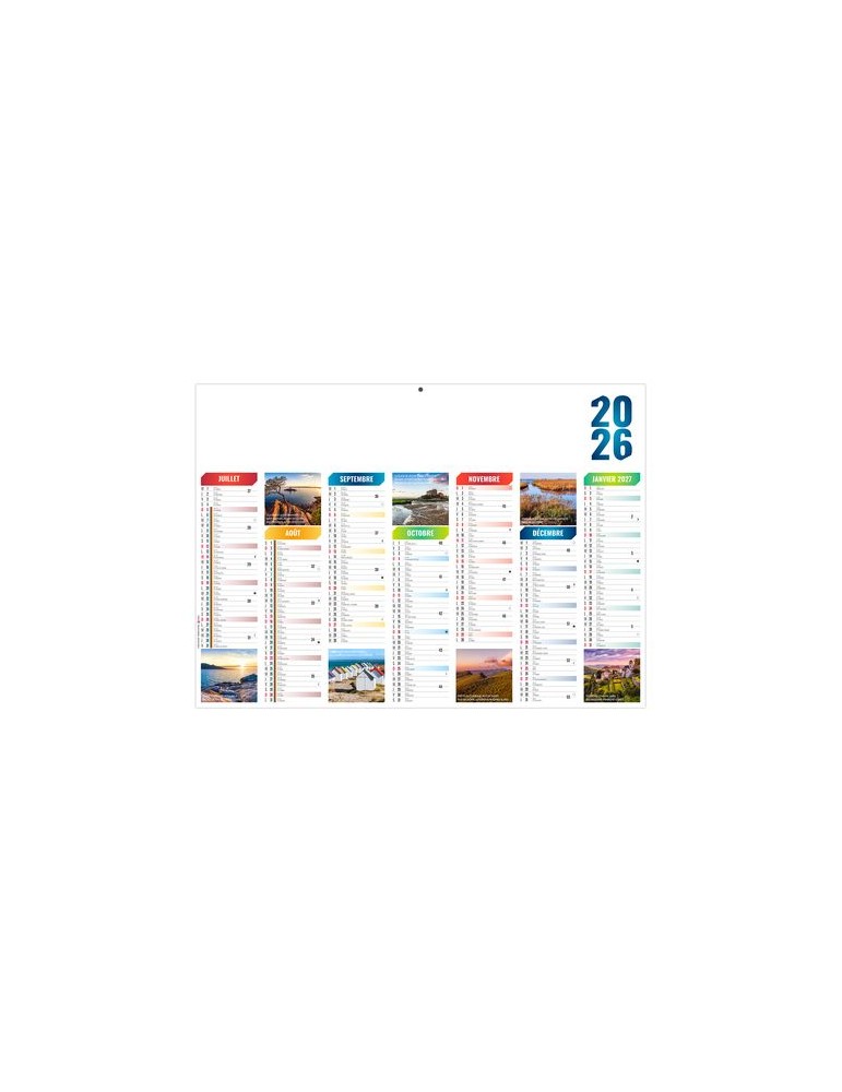 EMILIEN 2026 - MIDI 430 x 335 mm - LEGER 400G - SANS MARQUAGE - 1 TROU EN TETE