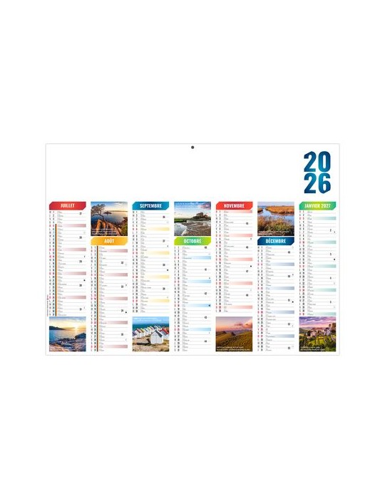 EMILIEN 2026 - MIDI 430 x 335 mm - LEGER 400G - SANS MARQUAGE - 1 TROU EN TETE