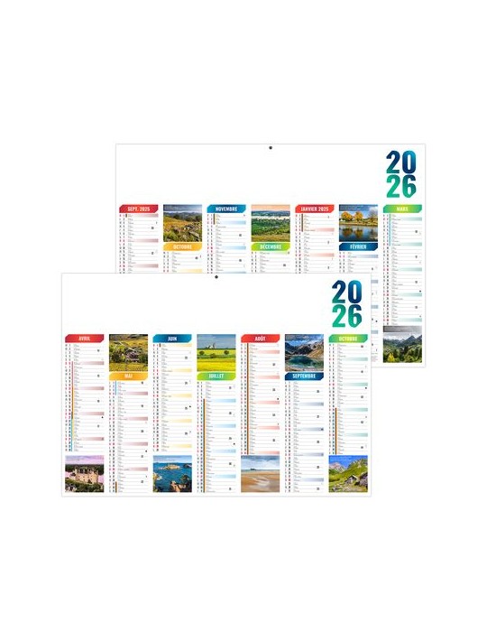 SCO-EMILIEN 2026 - MIDI 430 x 335 mm - LEGER 400G - SANS MARQUAGE - 1 TROU EN TETE