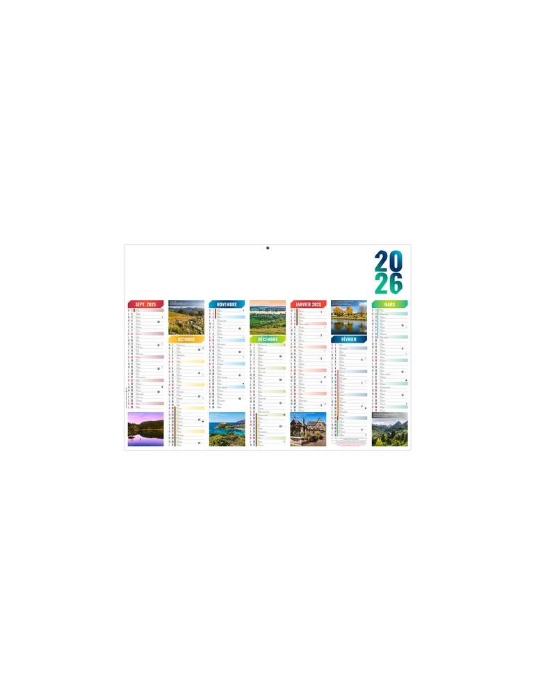 SCO-EMILIEN 2026 - MIDI 430 x 335 mm - LEGER 400G - SANS MARQUAGE - 1 TROU EN TETE