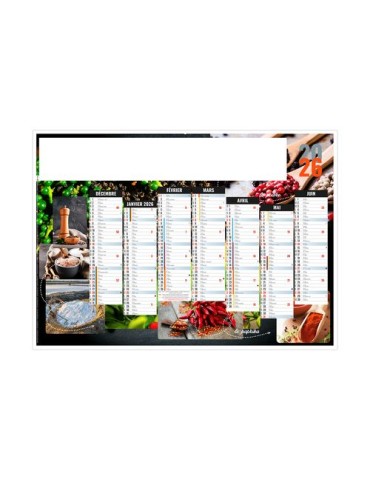 EPICES 2026 - MIDI 430 x 335 mm - LEGER 400G - SANS MARQUAGE - 1 TROU EN TETE livraison express 24h 48h