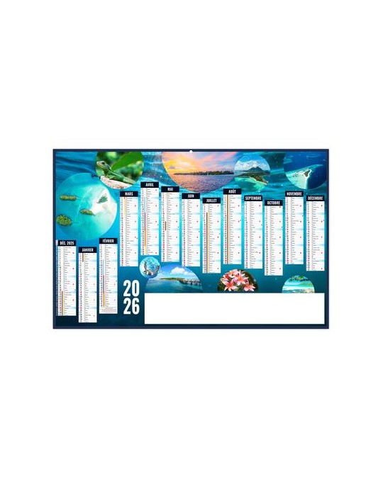 PLANETE 2026 - MAXI 650 x 405 mm - LEGER 400G RECTO SEUL - SANS MARQUAGE - 1 TROU EN TETE