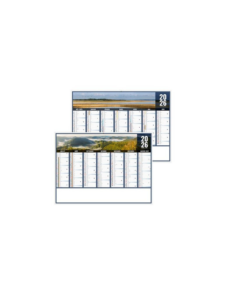 LIBERTE GRAND-EST 2026 - MIDI 430 x 335 mm - LEGER 400G - SANS MARQUAGE - 1 TROU EN TETE