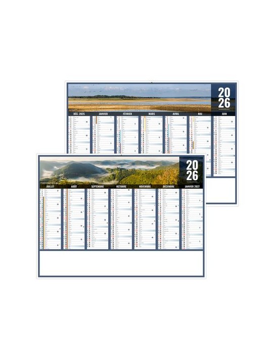 LIBERTE GRAND-EST 2026 - MIDI 430 x 335 mm - LEGER 400G - SANS MARQUAGE - 1 TROU EN TETE