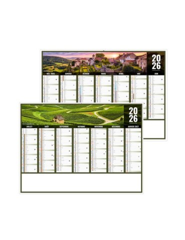 LIBERTE BOURGOGNE-FRANCHE-COMTE 2026 - MIDI 430 x 335 mm - LEGER 400G - SANS MARQUAGE - 1 TROU EN TETE