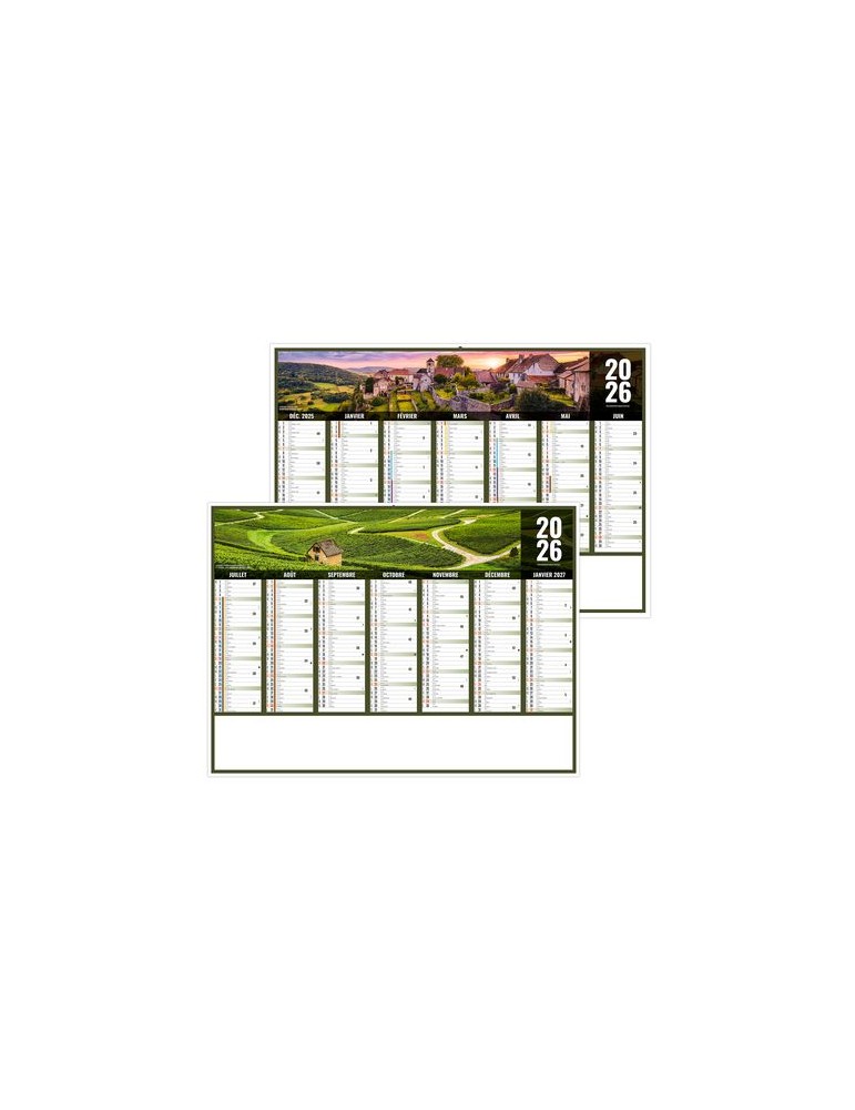 LIBERTE BOURGOGNE-FRANCHE-COMTE 2026 - MIDI 430 x 335 mm - LEGER 400G - SANS MARQUAGE - 1 TROU EN TETE