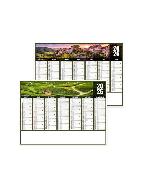 LIBERTE BOURGOGNE-FRANCHE-COMTE 2026 - MIDI 430 x 335 mm - LEGER 400G - SANS MARQUAGE - 1 TROU EN TETE