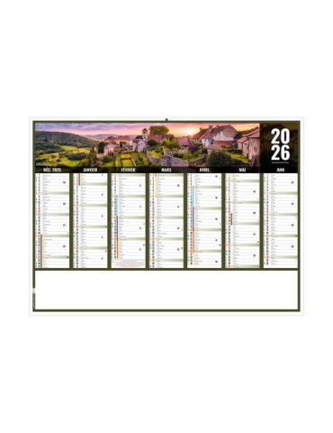 LIBERTE BOURGOGNE-FRANCHE-COMTE 2026 - MIDI 430 x 335 mm - LEGER 400G - SANS MARQUAGE - 1 TROU EN TETE livraison express 24h 48h