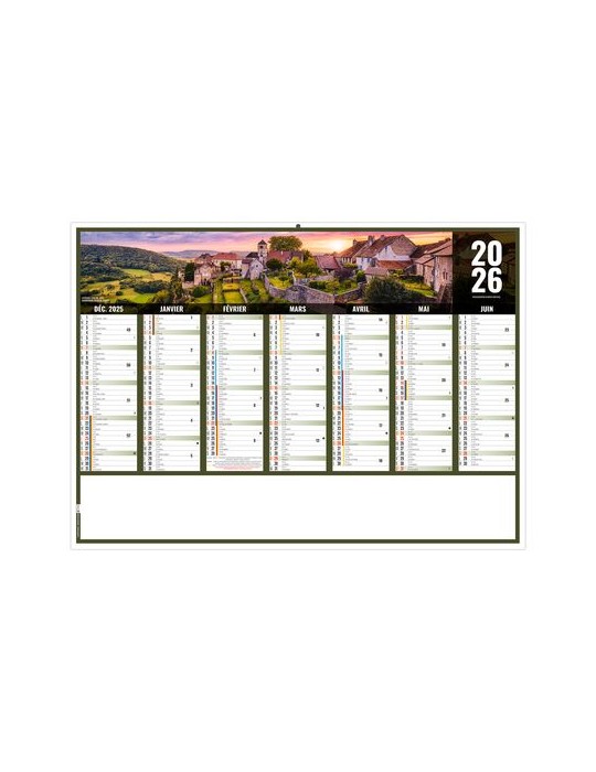 LIBERTE BOURGOGNE-FRANCHE-COMTE 2026 - MIDI 430 x 335 mm - LEGER 400G - SANS MARQUAGE - 1 TROU EN TETE