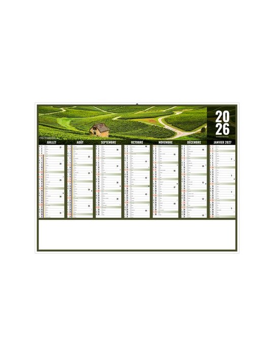 LIBERTE BOURGOGNE-FRANCHE-COMTE 2026 - MIDI 430 x 335 mm - LEGER 400G - SANS MARQUAGE - 1 TROU EN TETE