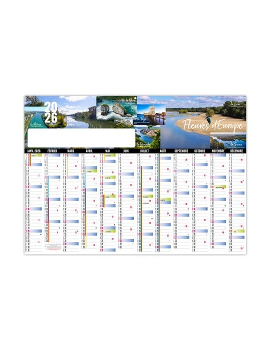 PLANNING ETIAGE 2026 - XXL 700X500 MM LEGER 400G - RECTO SEUL - SANS MARQUAGE