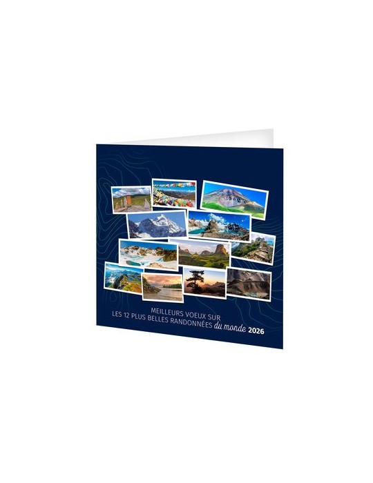 CARTE DE VOEUX - RANDONNEES 2026  AVEC ENVELOPPE - SANS MARQUAGE