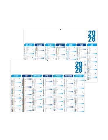 FLORENTIN BLEU 2026 - MIDI 430 x 335 mm - LEGER 400G - SANS MARQUAGE - 1 TROU EN TETE