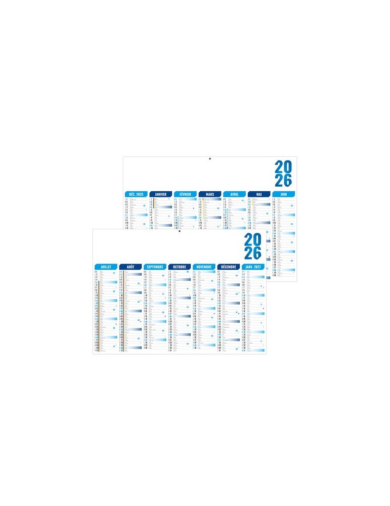 FLORENTIN BLEU 2026 - MIDI 430 x 335 mm - LEGER 400G - SANS MARQUAGE - 1 TROU EN TETE