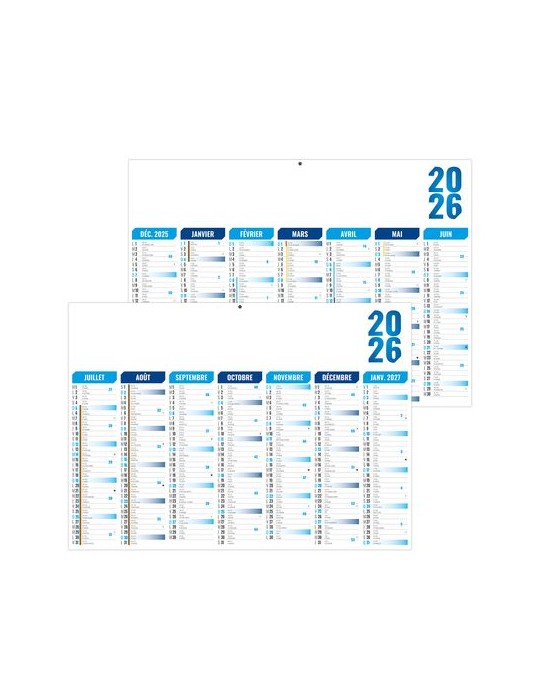 FLORENTIN BLEU 2026 - MIDI 430 x 335 mm - LEGER 400G - SANS MARQUAGE - 1 TROU EN TETE