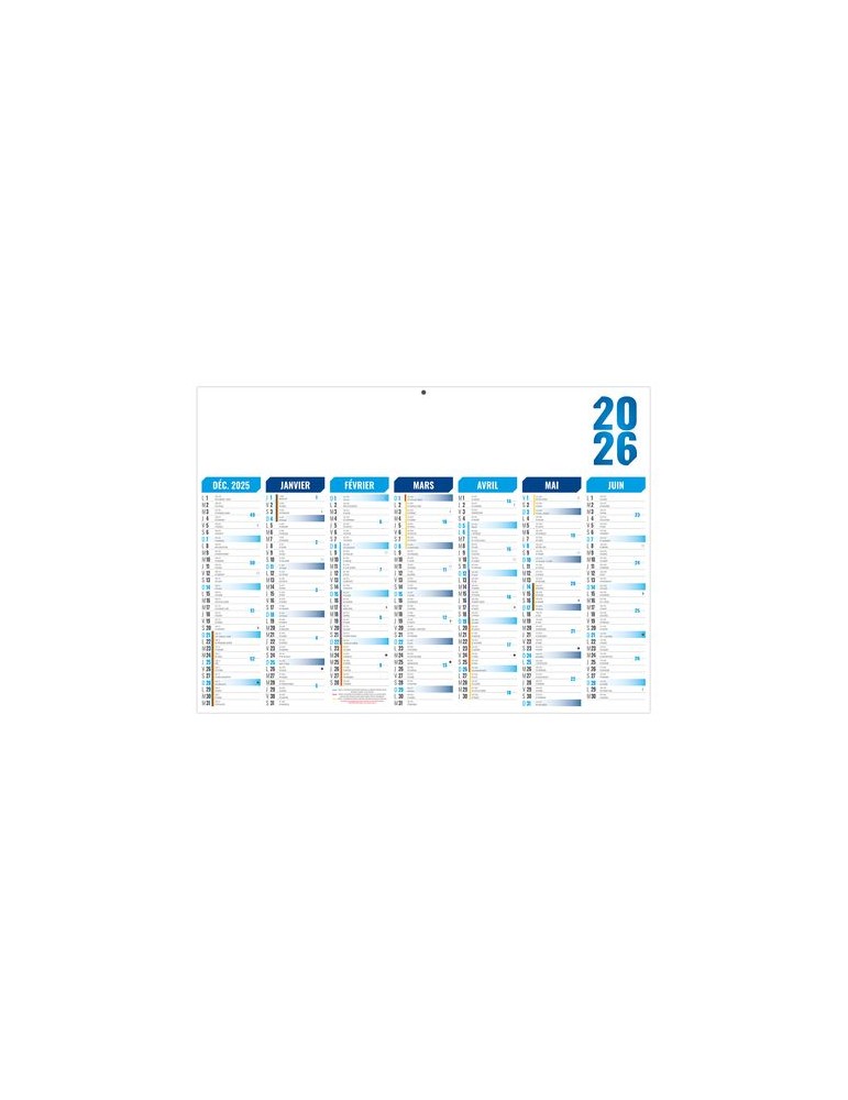FLORENTIN BLEU 2026 - MIDI 430 x 335 mm - LEGER 400G - SANS MARQUAGE - 1 TROU EN TETE