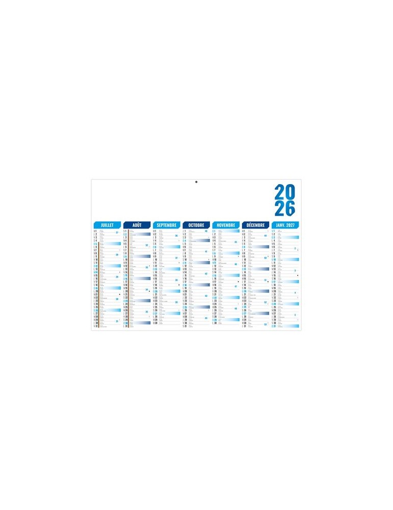 FLORENTIN BLEU 2026 - MIDI 430 x 335 mm - LEGER 400G - SANS MARQUAGE - 1 TROU EN TETE