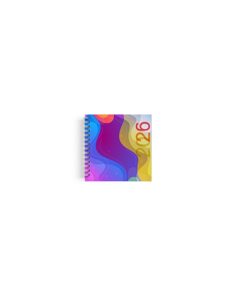 AGENDA SPIRALE MINI 2026 - 90x165mm COUV 400g QUADRI R/V - PELLI MAT 1ERE+4EME - ATLAS + SEMAINIER STANDARD 128 PAGES 80g - SPIR