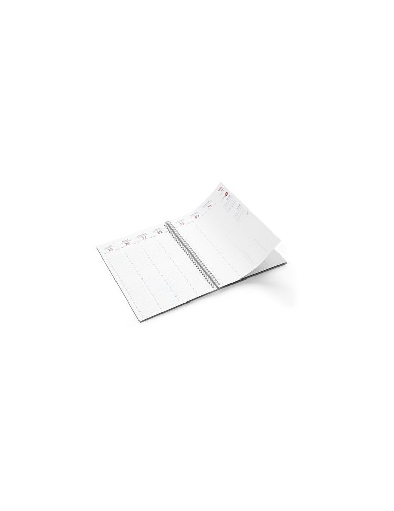 AGENDA SPIRALE MINI 2026 - 90x165mm COUV 400g QUADRI R/V - PELLI MAT 1ERE+4EME - ATLAS + SEMAINIER STANDARD 128 PAGES 80g - SPIR