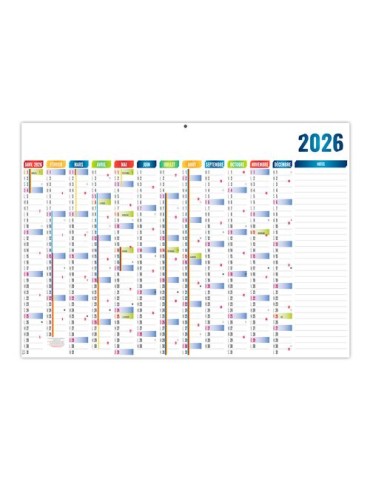 PLANNING BASIQUE 2026 - XXL 700X500 MM LEGER 400G - RECTO SEUL - SANS MARQUAGE