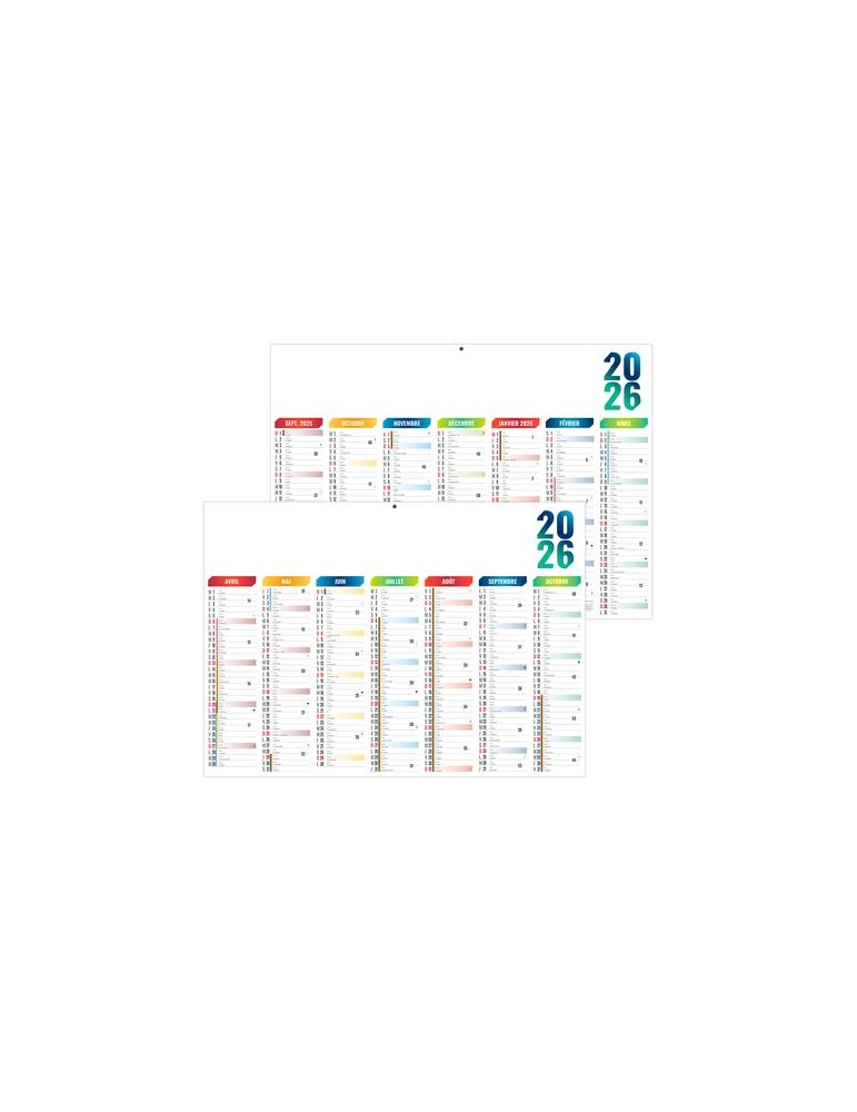 SCO-ARLEQUIN 2026 - MIDI 430 x 335 mm - LEGER 400G - SANS MARQUAGE - 1 TROU EN TETE