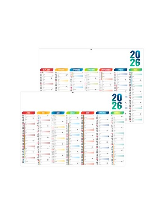 SCO-ARLEQUIN 2026 - MIDI 430 x 335 mm - LEGER 400G - SANS MARQUAGE - 1 TROU EN TETE