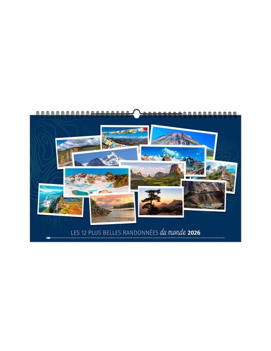 RANDONNÉES DU MONDE 2026 - XXL 620 x 360 mm - MARQUAGE 1 COULEUR