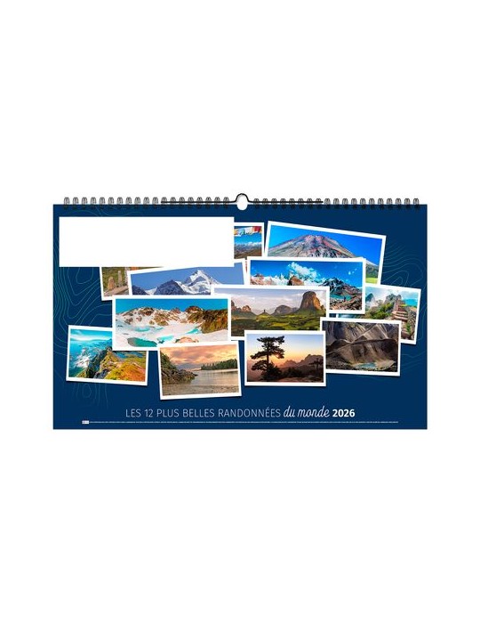 RANDONNÉES DU MONDE 2026 - XXL 620 x 360 mm - MARQUAGE 1 COULEUR