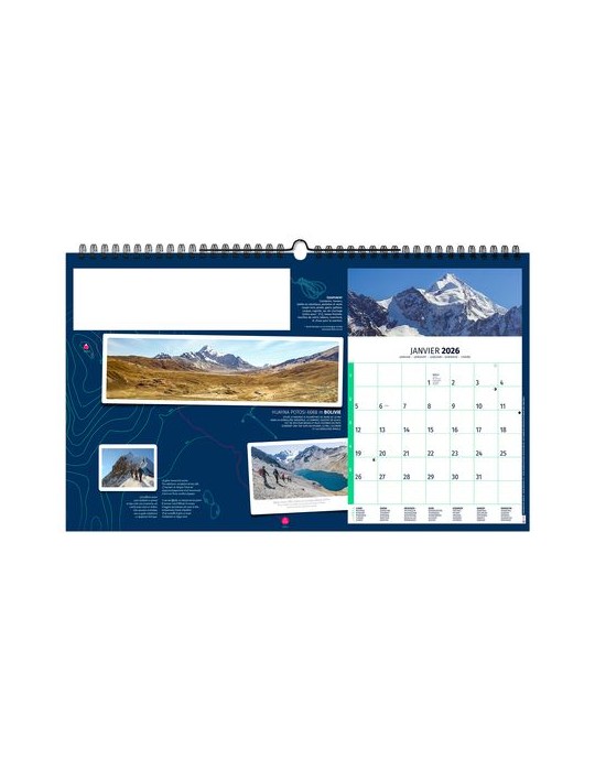 RANDONNÉES DU MONDE 2026 - XXL 620 x 360 mm - MARQUAGE 1 COULEUR