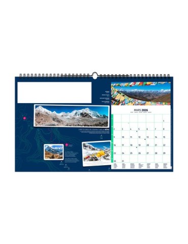 RANDONNÉES DU MONDE 2026 - XXL 620 x 360 mm - MARQUAGE 1 COULEUR personnalisation rapide en France