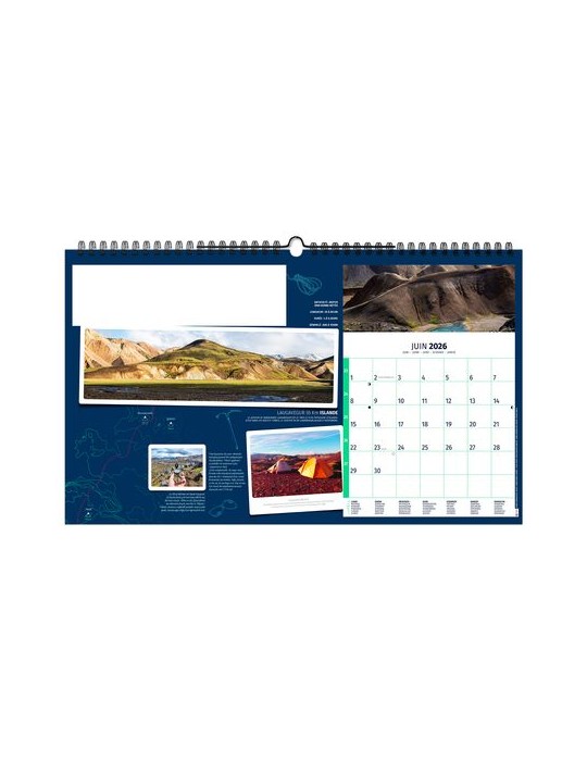 RANDONNÉES DU MONDE 2026 - XXL 620 x 360 mm - MARQUAGE 1 COULEUR