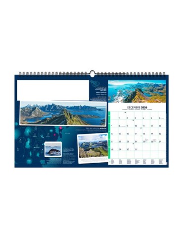 RANDONNÉES DU MONDE 2026 - XXL 620 x 360 mm - MARQUAGE 1 COULEUR livraison express 24h 48h