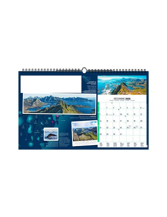 RANDONNÉES DU MONDE 2026 - XXL 620 x 360 mm - MARQUAGE 1 COULEUR