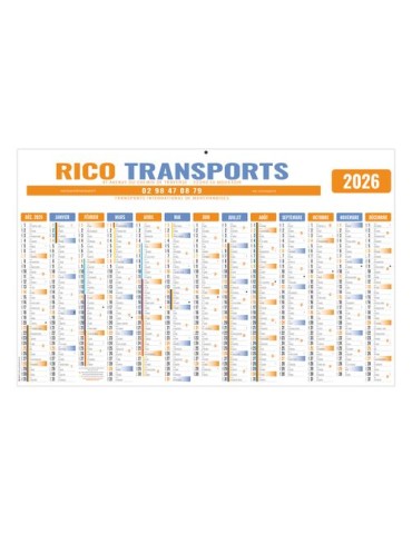 ECOMAX COULEURS 2026 RECTO SEUL - MAXI LEGER SOUPLE - 650x405MM - MARQUAGE QUADRI - 1 TROU EN TETE