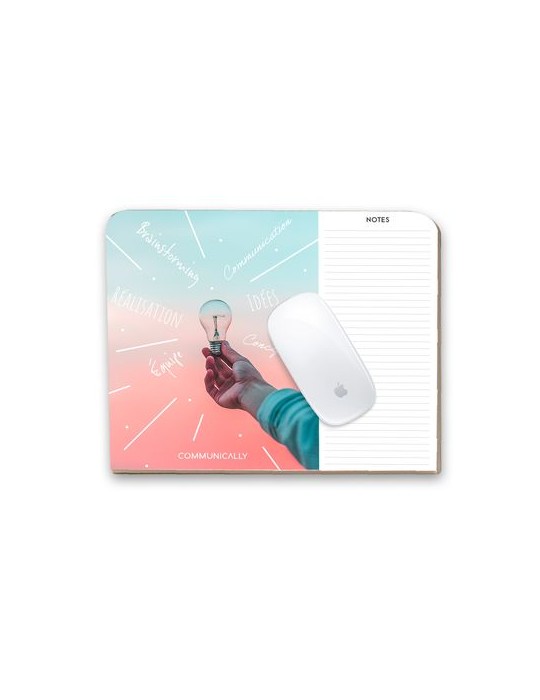 TAPIS SOURIS 230x190mm - 30 FEUILLES OFFSET 80gr. ENCOLLEES EN PIED - DESSOUS CARTON - 2 COINS ARRONDIS EN TETE