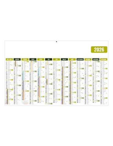 ECOMAX VERT 2026 RECTO SEUL - MAXI LEGER SOUPLE - 650x405MM - SANS MARQUAGE - 1 TROU EN TETE