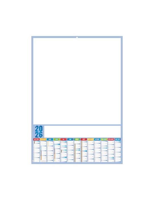 PLANNING ARDOISE 2026 - XXL 500X700 MM LEGER 400G - RECTO SEUL - SANS MARQUAGE