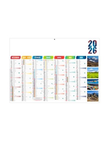 ALEXANDRE 2026 - MIDI 430 x 335 mm - LEGER 400G - SANS MARQUAGE - 1 TROU EN TETE livraison express 24h 48h