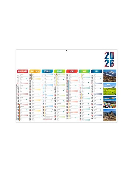 ALEXANDRE 2026 - MIDI 430 x 335 mm - LEGER 400G - SANS MARQUAGE - 1 TROU EN TETE