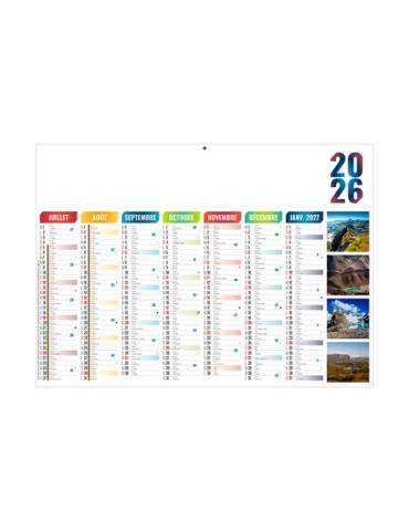 ALEXANDRE 2026 - MIDI 430 x 335 mm - LEGER 400G - SANS MARQUAGE - 1 TROU EN TETE personnalisation rapide en France